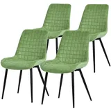 ML-Design Esszimmerstühle 4er Set Salbei, Sitzfläche aus Samt mit Rückenlehne,