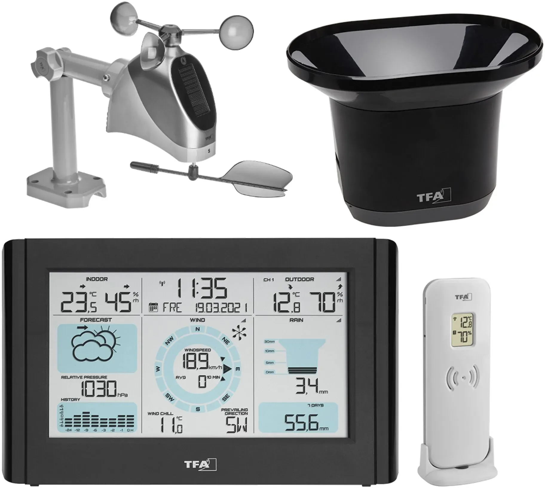 Preisvergleich Produktbild TFA 35116101 WEATHER PRO Funkwetterstation