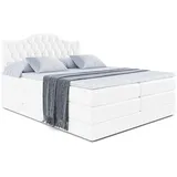 altdecor Boxspringbett Weiß Hochglanz, Höhe ca. 20 cm, 180x200 cm, Schlafzimmer, Betten, Boxspringbetten