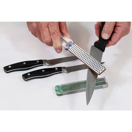 DMT DiaFold Diamantschärfer, doppelseitig, rot/fein, blau/grob, trocken oder mit Wasser verwendbar, Griffe