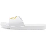 Puma Unisex Adults' Fashion Shoes PURECAT Slide Sandal, PUMA WHITE-PUMA TEAM GOLD, 42