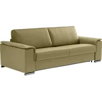 Schlafsofa EGOITALIANO "Cecilia, modern & elegant, erstklassiger Sitzkomfort, Dauerschläfer" Sofas Gr. B/H/T: 234cm x 85cm x 102cm, Leder BULL, grün (salbei) inkl. Matratze und hochwertigem Metallbettrahmen, toller Schlafkomfort