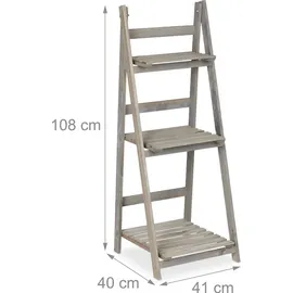 Relaxdays Blumentreppe 108 x 41 x 40 cm Grau