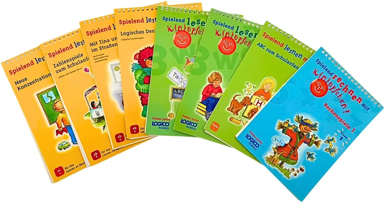 Finken Logico Rondo Lernhefte ? 8-teiliges Set für Vorschule & Grundschule