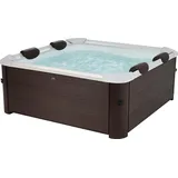 purehaven MSpa PureHaven aufblasbarer Whirlpool 160x160x65cm für 6 Personen Heizung App-Steuerung Controlbox Desinfektion selbreinigend Braun