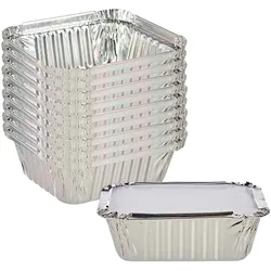 San Ignacio KINVARA - Set mit 10 Aluminiumschalen mit kleinem Deckel, 500 ml