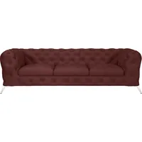 Leonique Chesterfield-Sofa »Amaury«, aufwändige Knopfheftung, moderne Chesterfield Optik, Fußfarbe wählbar rosa