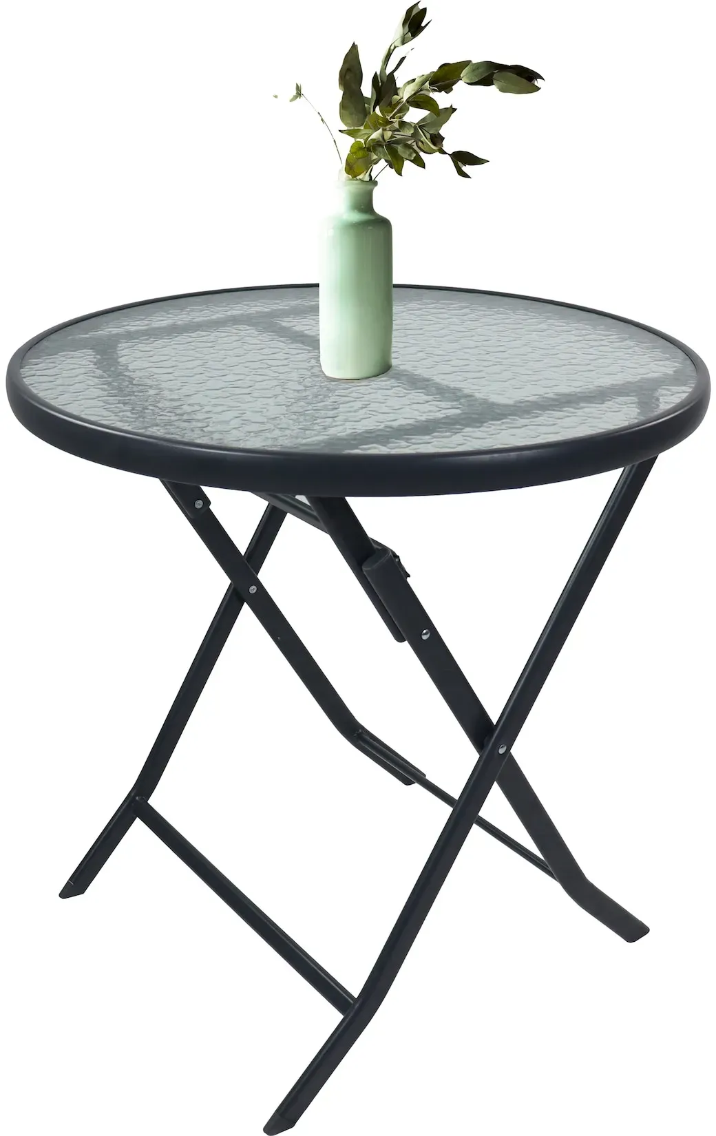 VCM Gartentisch klappbar   Balkontisch rund   Maße ca. H. 70 x B. 70 x T. 70 cm   Klapptisch   Balkontisch Gartenmöbel – Sonlas 70 cm Ø