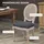 Homcom Esszimmerstühle 2er Set Küchenstuhl mit Rattan-Rückenlehne, Leinenoptik,