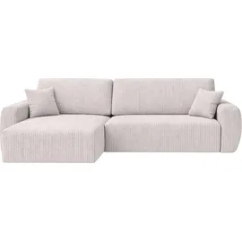 kaiser möbel Ecksofa mit Schlaffunktion und Bettkasten, Ariel XL, Cordstoff, Stoff Poso, Beige, Links - Beige