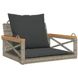 vidaXL Hängesessel mit Kissen Grau 63x62x40 cm Poly Rattan