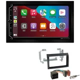 EHO ESX VMX700DAB 2-DIN Autoradio kompatibel mit Wireless Apple CarPlay Android Auto Bluetooth DAB+ passend für FIAT Panda 2003-2012 grau