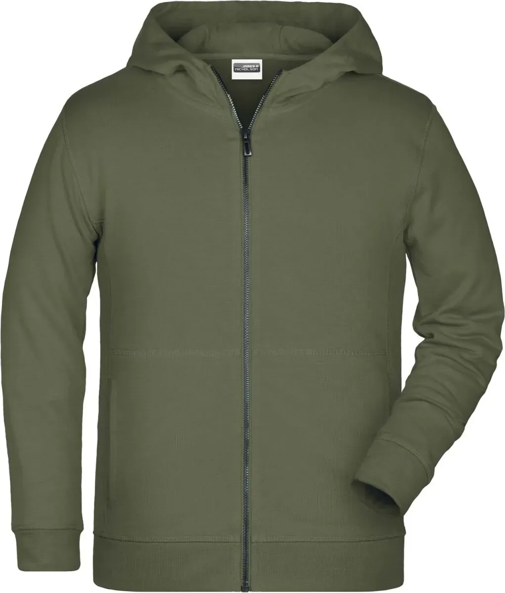 James & Nicholson Kinder Kapuzen Sweatjacke 8026K olive M