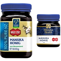 Manuka Health - Manuka Honig MGO 250+ (500 g) - 100% Pur aus Neuseeland mit zertifiziertem Methylglyoxal Gehalt & - Manuka Honig MGO 400+ 250 g - 100% Pur aus Neuseeland