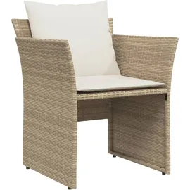vidaXL Gartenstuhl mit Fußhocker 58 x 69 x 21 cm beige