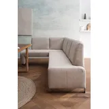 exxpo - sofa fashion Eckbank »Intenso, viele Bezugsstoffe Cord, Leder, Struktur 244/157 cm (B/T)«, hohe Bodenfreiheit, frei im Raum stellbar, hoher Sitzkomfort beige
