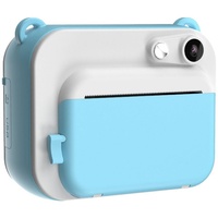 GelldG Kinder Digitalkamera, Print, Fotokamera mit Druckpapier 32 GB Karte Kinderkamera blau