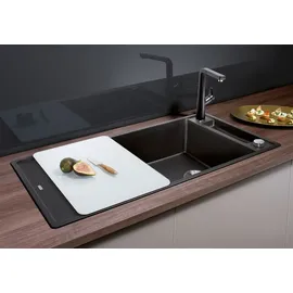 Blanco Axia III XL 6 S weiß + Excenterbetätigung + InFino + Glasschneidbrett