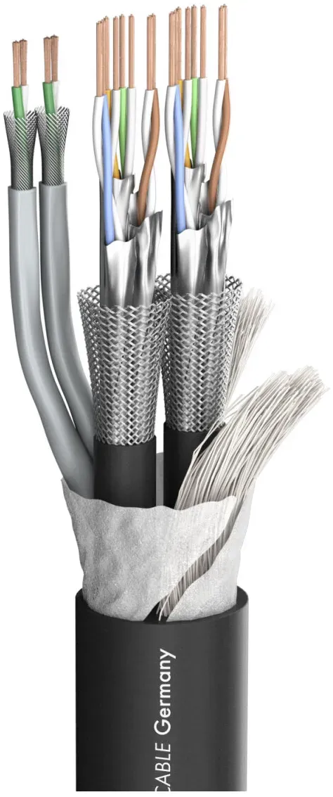 SC-Monocat 202; 2 x CAT.7; DMX: 2 x 2 x 0,25 mm2; PVC Ø 15,60 mm; schwarz