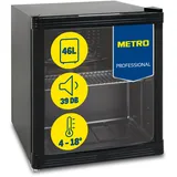 METRO Professional Mini-Kühlschrank GPC1046, Edelstahl/Glas, 43 x 48 x 51.5 cm, 46 L, schwarz