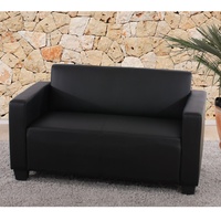 MCW Modular 2er Sofa Couch Moncalieri Loungesofa Kunstleder 136cm ~ schwarz