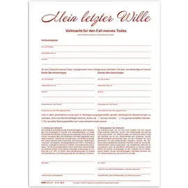 RNK RNK-Verlag Testament Formulare 2812