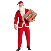 Boland 13411 - Kostüm Set Weihnachtsmann 5-teilig, Anzug mit Hose, Mantel, Gürtel, Mütze und Bart, Faschingskostüme Männer, Nikolaus, für Weihnachten, JGA oder Karneval