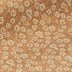 Korkstoff "Gänseblümchen" mit Glitzer, natur/weiß/gelb