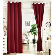 Woltu Gardinen, Vorhang für Wohnzimmer Kinderzimmer, mit Ösen, Leicht & Weich, Wärmeisolierend, 140 x 225 cm, Bordeaux