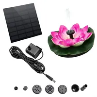 GLOBALHUT Solar Lotus Springbrunnen Pumpe, Solarbrunnen für Draussen für Garten Vogelbad und Teich, Einstellbare Sprühdüsen Outdoor Wasserspiel mit Monokristalline Siliziumplatte (Rosa)