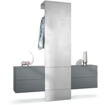 Vladon Wandgarderobe Carlton Anthrazit matt/Beton Oxid Optik