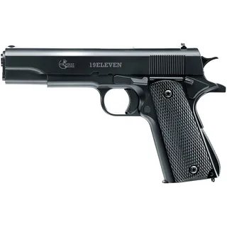 Combat Zone Airsoft Pistole 19 Eleven, Federdruck Waffe mit 0,5 Joule, inkl. 250x 6 mm BB Soft-Air Kugeln, schwerer Metallschlitten und Metall-Lauf