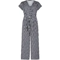 Betty Barclay Damen Jumpsuit mit Eingrifftaschen 40, Dunkelblau/Weiß - 40W