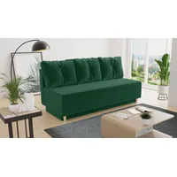 Sofnet Schlafsofa Mico, mit Schlaffunktion und Bettkasten, Bettsofa mit Holzfüße und Bonell-Ferderkern grün