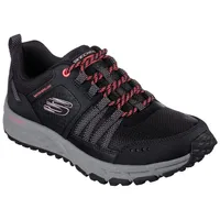 SKECHERS Damen Escape Plan Endless Pursuit Trekking Low Cut, Schwarzes Leder-Mesh-Besatz in Hot Pink, 36 EU - 36 EU