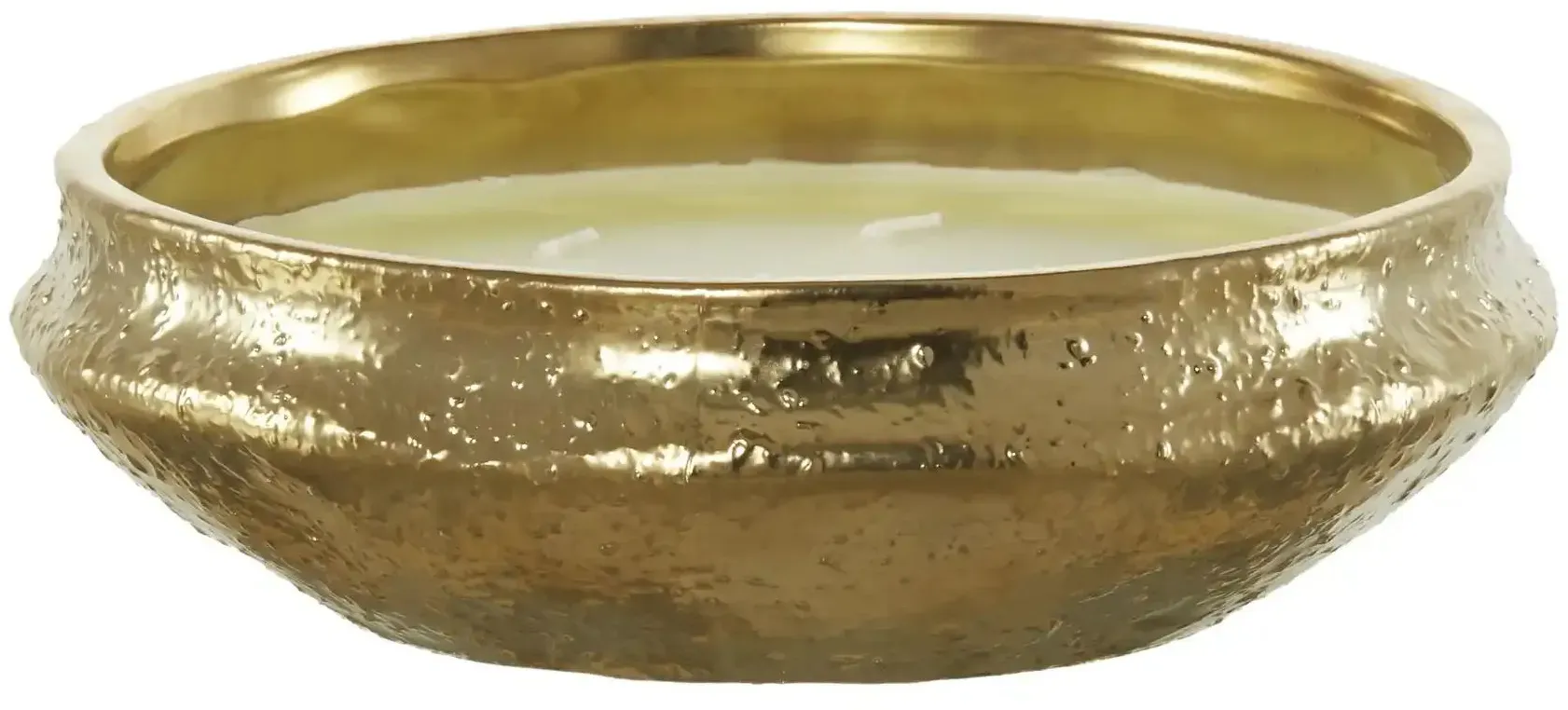 HOME STORY Kerze im Glas   , gold , Paraffin,Glas , Maße (cm): H: 6,4  Ø: 21.5