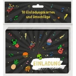 COPPENRATH 71806 Einladungskarten Funny Patches - 10 Einladungskarten in 2 Designs mit Umschlägen