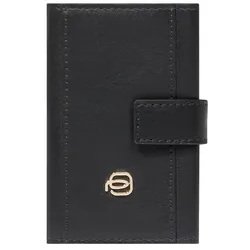 Piquadro Circle Kreditkartenetui RFID Schutz Leder 6.5 cm  schwarz