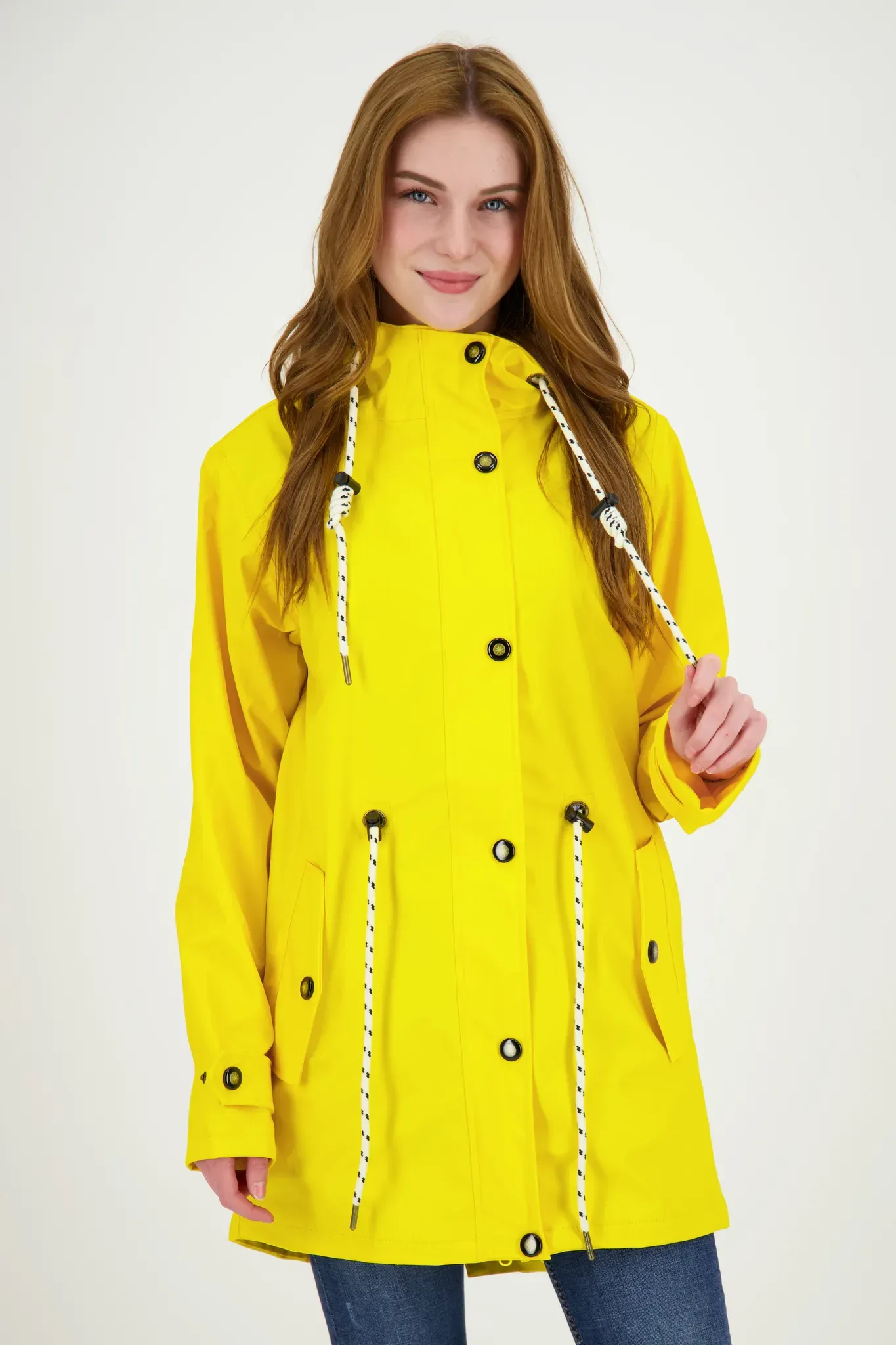 Regenjacke DEPROC ACTIVE "Friesennerz LOVE PEAK UNI WOMEN" Gr. 44 (L), gelb Damen Jacken Regenjacken Anoraks auch in Großen Größen erhältlich