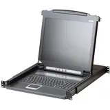 ATEN CL1000N Slideaway-Konsole mit 19"-Display, KVM Switch, Schwarz