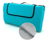 heimtexland XL Picknickdecke wasserdicht Outdoor Strandmatte Isomatte waschbar Campingdecke faltbar mit Tragegriff Festival Zelten Picknick Strand Decke Typ549 Petrol 200x200 cm