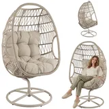 di volio Gartensessel - Lounge Sessel aus PE-Rattan mit Stahlgestell, bequem & wetterfest
