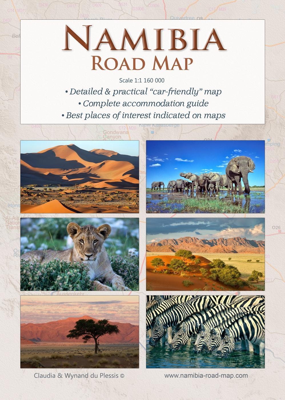 Detaillierte Namibia Reisekarte - Namibia Road Map (1:1.160.000) - Claudia Du Plessis  Wynand Du Plessis  Geheftet
