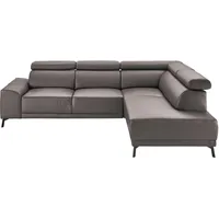 Candy 3C Candy Ecksofa »Greve B/T/H: 249/209/79 cm L-Form«, wahlweise mit motorischem Sitzvorzug, manuelle Kopfteilverstellung grau