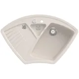 Villeroy & Boch Villeroy und Boch Arena Eck Eckspüle 672902KR Ablaufgarnitur, Exzenterbetätigung, Resteschale, Crema