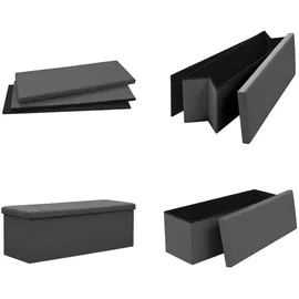 vidaXL Faltbare Sitzbank mit Stauraum Grau PVC