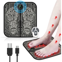 Fussmassagegerät, EMS fußmassagegerät Fussmassagegerät Elektrisch USB-Aufladung Fernbedienung für Durchblutung Linderung Muskelschmerzen Massage mit 10 Modi & 39 Einstellbare Frequenzen