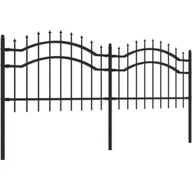 vidaXL Zaun-Set 2040 x 115 cm Schwarz/Stahl