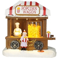 e4fun Weihnachtsdorf/-szene: Popcornautomat mit LED Beleuchtung, bewegenden Popcorns, batteriebetrieben
