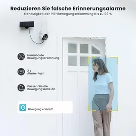 galayou 5MP Überwachungskamera Aussen Akku Solar Weiß